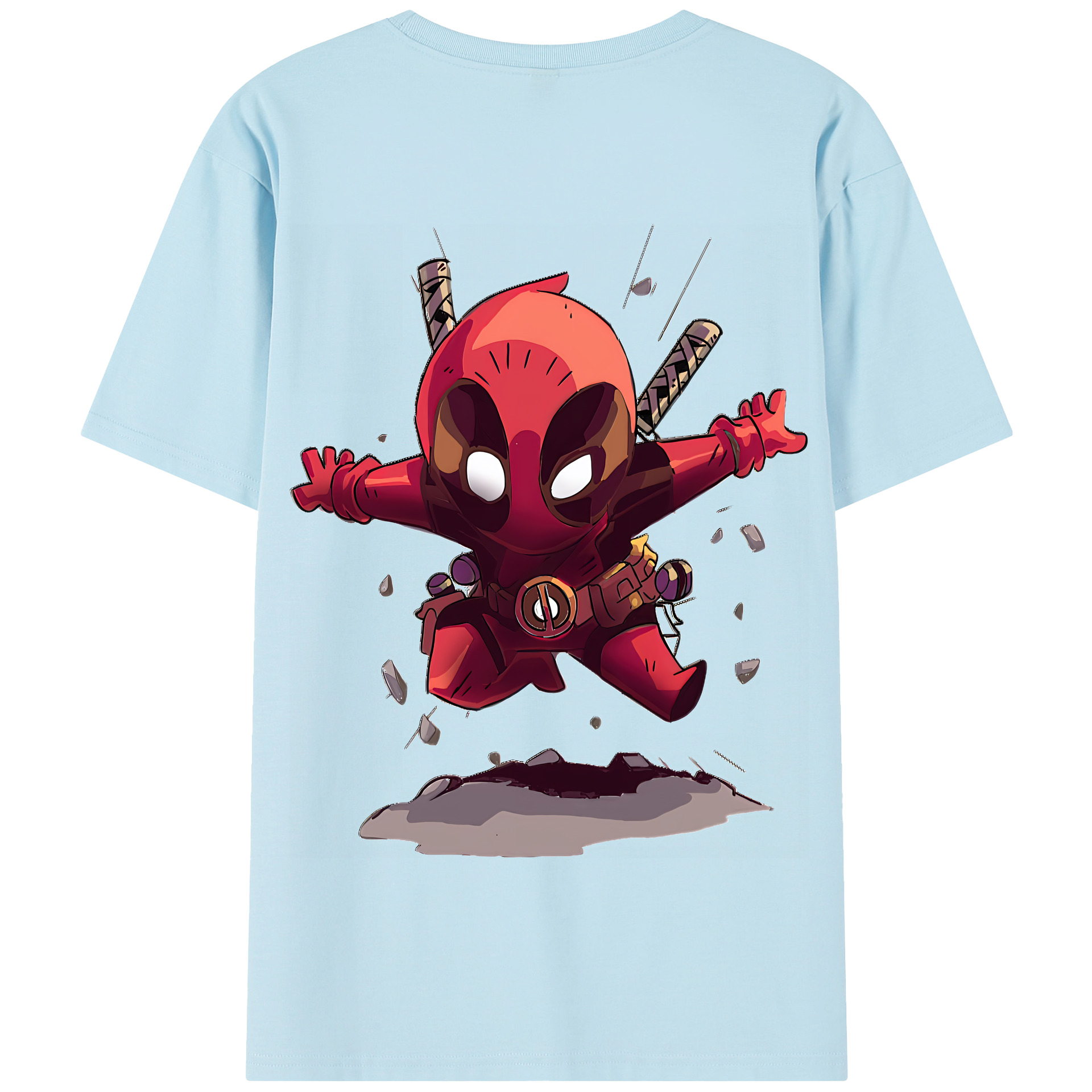 （画像用） Deadpool デッドプール 綿100％半袖Tシャツ（背面プリント）